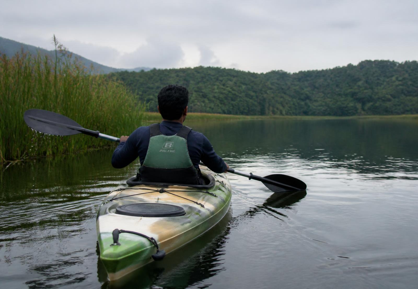 Kayaking at Sorabora Wewa, Mahiyanganaya, Sri Lanka