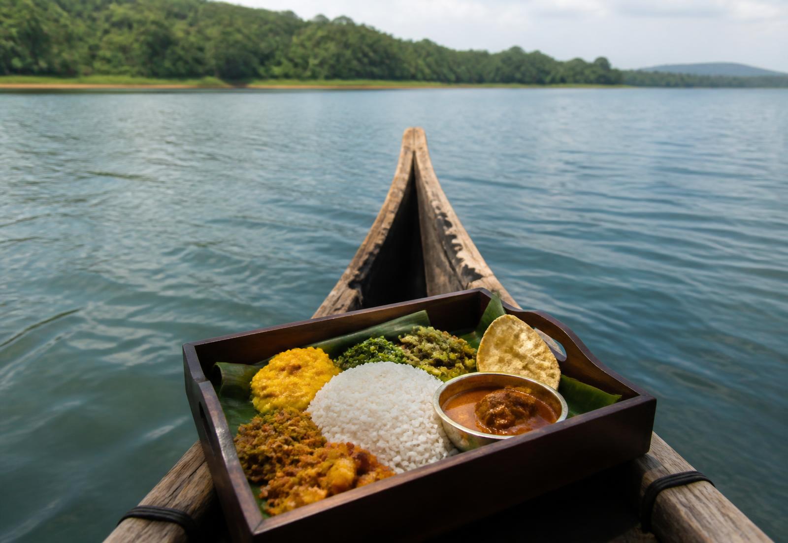 Lunch on the Canoe at Sorabora Wewa, Mahiyanganaya
